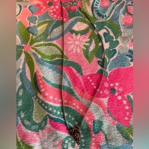 Vintage Silver  Flower Hanging Necklace